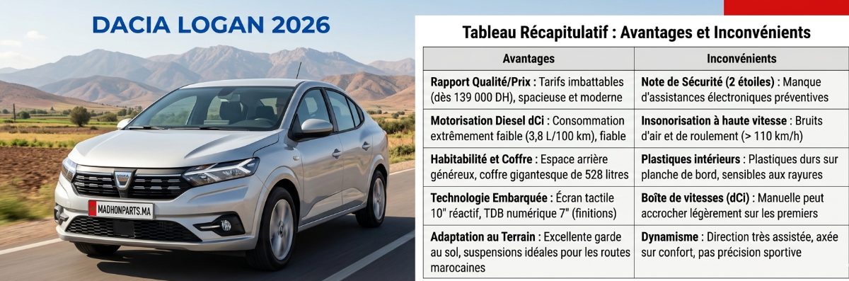 Analyse Complète : Dacia Logan (Modèle 2026 — Marché Marocain)