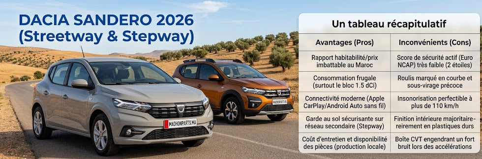 Analyse Complète : Dacia Sandero 2026 (Streetway et Stepway)