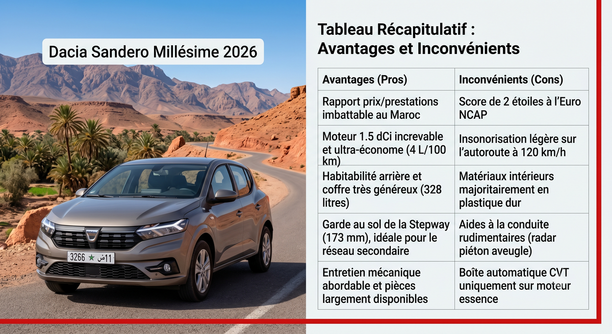 Analyse Complète: Dacia Sandero et Stepway (2026) au Maroc