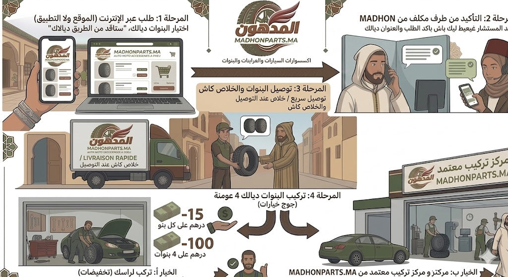 مراحل الطلب والتوصيل