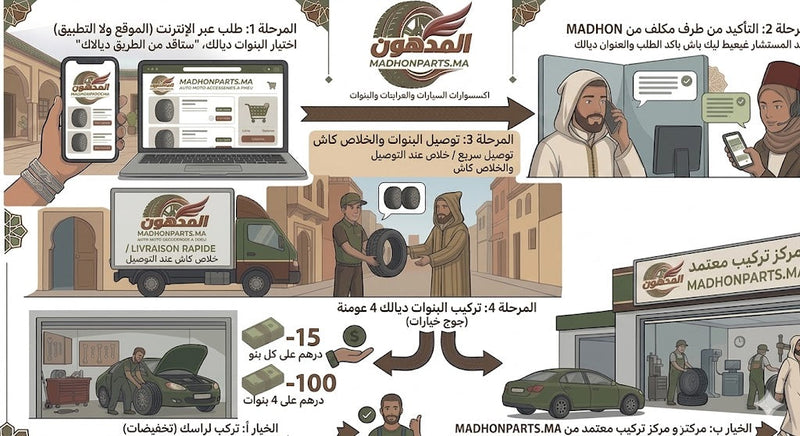 مراحل الطلب والتوصيل
