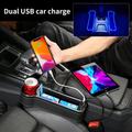 Boîte de rangement multifonctionnelle pour l'espace entre les sièges de voiture, avec lumière LED