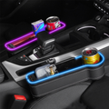 Boîte de rangement multifonctionnelle pour l'espace entre les sièges de voiture, avec lumière LED